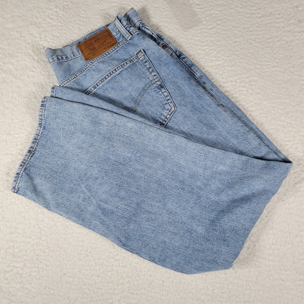Levi's 550 Relaxed Fit Mens Size 36x30 Light Wash Blue Premium Denim Jeans Big E